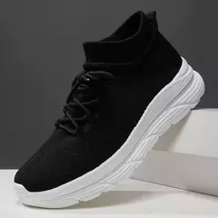 Sapato de meias casual confortável masculino, tênis preto para dirigir, novo, - loja online