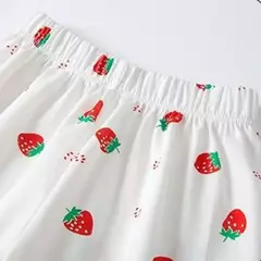 Pijama infantil padrão morango, conjunto de roupas de manga curta, terno de duas peças para uso caseiro, meninos, meninas, verão, 1 a 5 anos - Wolf Magazine