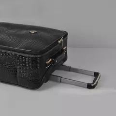 Imagem do Crocodilo Padrão Couro Rolando Bagagem, Embarque Trolley Mala, Bagagem de Viagem Real para Homens e Mulheres, 16 20 24 Polegada