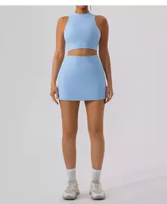 Saias de Tênis Respiráveis de Cintura Alta Feminina, Mini Saia Monocromática, Calções de Ginástica, Yoga Fitness, Slim Fit, Corrida e Fitness, 2021 - Wolf Magazine