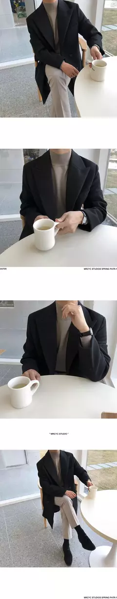 Iefb masculino outono inverno meados de comprimento casaco de lã nova maré coreana preto engrossado casaco de manga comprida duplo breasted jaquetas - loja online