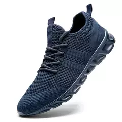 Calçado esportivo casual masculino, tênis leve, malha respirável, tênis preto de corrida, branco, atlético, corrida, tênis, ao ar livre - Wolf Magazine