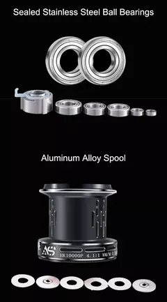 VWVIVIDWORLD, 8000-12000, 35KG de arrasto, carretel de pesca em água salgada, carretel de liga, rolamento de aço, engrenagem de liga, braço de metal, carretel giratório para barco marítimo