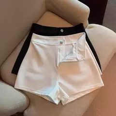 Shorts pretos apertados de cintura alta de emagrecimento linha A feminino, estilo coreano, elástico, calça quente, alta elasticidade, primavera, 2022 na internet