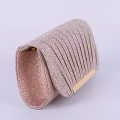Imagem do Clássico Embreagem Plissada Com Borda De Metal Dourado, Nova Jóias De Moda, Saco De Jantar Especial Do Partido
