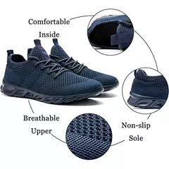 Calçado esportivo casual masculino, tênis leve, malha respirável, tênis preto de corrida, branco, atlético, corrida, tênis, ao ar livre - Wolf Magazine