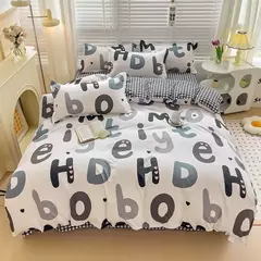 Conjunto de lençol impresso bonito para crianças, estilo cartoon, conjunto de cama respirável, cama King e Queen durável - comprar online