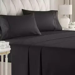 Battilo-Cama de casal Set Sheets, folha plana com Pillowscaso, Luxo Cooling, King and Queen, cama de tamanho completo, 4 PCs - comprar online