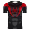 Camisas de compressão para homens, manga curta, quadrinhos, camiseta cosplay aranha, super-herói top, elastic fitness sportwear, roupas de Halloween
