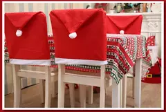 Santa Hat Chair Cover para o Natal, decoração de mesa, presentes, 1-10pcs na internet