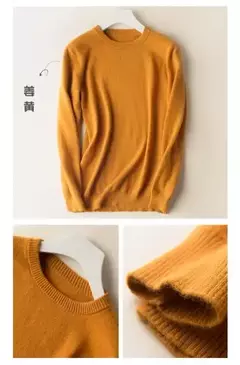 Pulôver de caxemira masculino, suéter clássico de algodão quente, camisa para outono e inverno, 2022 - loja online