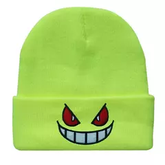 Boca olhos bordados elasticidade desenhos animados gorro inverno manter quente moda outono friso mulher masculino chapéu de malha crânio boné - loja online