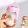 Garrafa de silicone para bebês tipo leite suave com alça, design tipo leite materno, novo, 0 a 36 meses, 240ml, 150ml