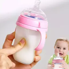 Garrafa de silicone para bebês tipo leite suave com alça, design tipo leite materno, novo, 0 a 36 meses, 240ml, 150ml