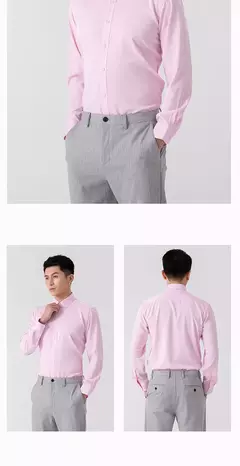 Imagem do Camisa de negócios de cor sólida masculina, Moda formal, Fino, Clássico, Básico, Casual, Fino, Branco, Manga comprida, Social, Roupas de marca, Novo