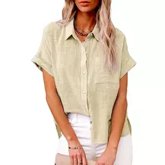 Lazer Branco Amarelo Camisas Botão Lapela Cardigan Top Lady Loose Long Sleeve Oversized Camisa Mulheres Blusas Outono Blusas Mujer