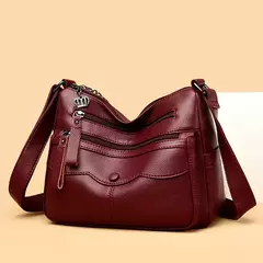 Bolsa de ombro de couro macio para mulheres, grande capacidade, bolsa mensageiro, alta capacidade, nova moda, mãe transfronteiriça, 20024 - comprar online