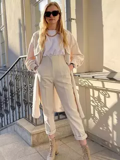 TRAF-Calças lápis cintura alta com costura para mulheres, calças no tornozelo, moda escritório, streetwear outono, 2023 - comprar online