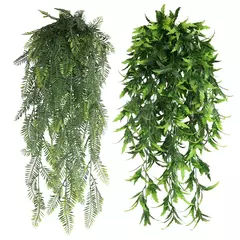 Imagem do Persian Fern Leaves Vines, Planta Artificial Pendurada, Folha De Plástico, Grama, Festa De Casamento, Parede, Varanda, Decoração De Quarto De Casa, 90cm