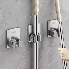 Ganchos Multiuso Gancho Adesivo de Parede Pendurado Mop Rack Vassoura Gancho de Vassoura de Cozinha Organização da Casa de Banho Acessórios Organizador de Casa - Wolf Magazine