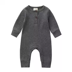 Romper de manga comprida unissex para bebê recém-nascido, cor sólida, roupas de algodão infantil, 3-18 meses, verão