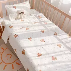 Conjuntos de cama de algodão para bebê recém-nascido, Capa de edredão impressa e cobertor para crianças, lençol, fronha para crianças infantis, 3pcs - loja online