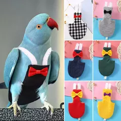 Fralda do pombo do papagaio com gravata borboleta, fralda pequena média grande do pássaro do animal de estimação, roupas laváveis, periquito bochecha verde, calopsita Flight Suit