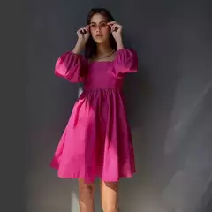 Vestido sem encosto sexy feminino com gola quadrada francesa, vestido bowknot, manga comprida solta, doce mini vestidos de festa, monocromático, novo, outono, 2024 - comprar online