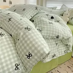 Imagem do Conjunto de cama para meninas, capa de edredão, folha plana, fronha, sem enchimento, roupa de cama, macia, gêmea, completa, queen size, 3, 4pcs