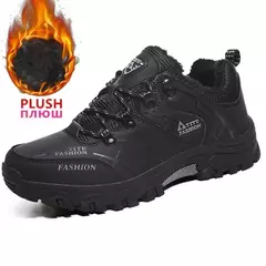 Botas de neve de couro impermeáveis masculinas, super quentes, ao ar livre, caminhadas, trabalho, sapatos de viagem, inverno, tamanho 39-47 - comprar online