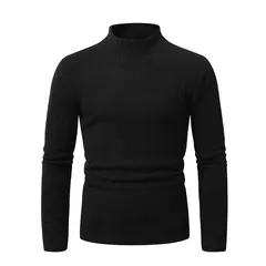 Pulôveres masculinos de malha com pescoço simulado, macacões quentes, moletom casual, casacos luxuosos, pull suéteres, outono, 2022