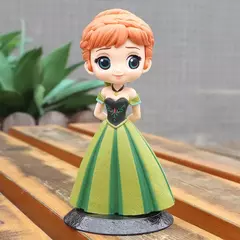 Miniso 14cm princesas q posket figuras elsa anna mulan tinker bell elsa aladdin kawaii boneca brinquedo decoração do bolo modelo menina gif