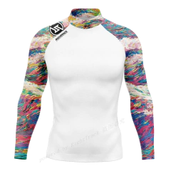Camisas de manga comprida masculina, tecido Lycra, proteção UV, Rashguard, pro na internet