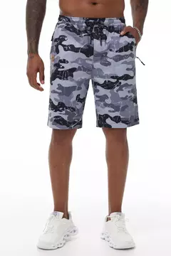 Calções esportivos de camuflagem casual masculino, calças esportivas para acampar, correr, basquete, correr, verão - Wolf Magazine