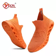 YRZL-tênis de meia preta masculina, tênis de malha casual, respirável, sola grossa, leve, plataforma, corrida, moda verão, tamanho 47 na internet