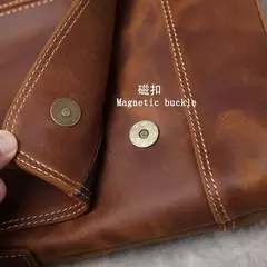 NZPJ-Bolsa de ombro de couro marrom para homens, bolsa mensageiro de couro, camada superior retro, cavalo louco artesanal, arquivo A4, novo - comprar online
