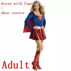 Superwoman Cosplay Costumes para crianças, vestido de super-herói, Halloween Costume, Shoe Covers Suit para meninas na internet