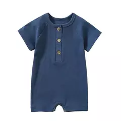 Imagem do Bebê menino macacão verão wear infantil bebe fina pijamas manga curta macacão com nervuras roupas de malha estiramento da menina outfits playsuit