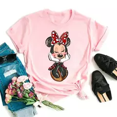 Moda mickey minnie mouse disney camiseta roupas femininas verão manga curta topos casuais camiseta kawaii