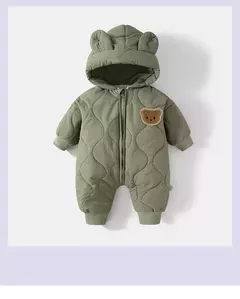 Macacão de urso dos desenhos animados do bebê, macacão infantil, outwear infantil, roupa grossa quente, forro de pele, inverno - loja online