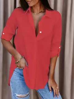 Moda coreana feminina, camisas brancas casuais, blusas femininas de grandes dimensões, camisas soltas lisas, streetwear diário, primavera, verão, 2022 - comprar online