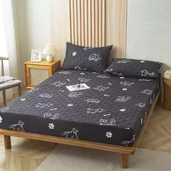 Imagem do Capa de colchão grossa impermeável, protetor antiderrapante, tampa de cama macia para a pele, lavável à máquina, king e queen size