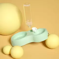 Tigela para gato quente, tigela automática para beber e alimentação, uma tigela dupla, tigela de comida para gato, suprimentos para animais de estimação