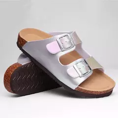 Chinelos Antiderrapantes Kidmi-Camurça para Homens e Mulheres, Mulas Clássicas de Cortiça, Sandálias Fivela Ajustável, Moda Exterior - comprar online