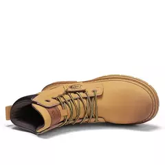 Botas casuais de cano alto masculinas, bota masculina de motocicleta, calçado de trabalho com renda, ruibarbo robusto, retrô, inverno