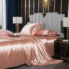 Monocromático Rayon Satin Conjunto de cama, luxo Duvet Cover Kit, Twin Queen e King Size, Home Textile, 3PCs, 4PCs na internet