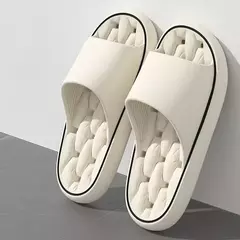 Plataforma grossa banheiro casa chinelos moda feminina sola macia eva slides interiores mulher sandálias 2024 verão antiderrapante flip flops - loja online