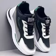 Imagem do Sapato leve e respirável vulcanizado masculino, tênis de malha casual, calçado de caminhada antiderrapante, tênis, tendência