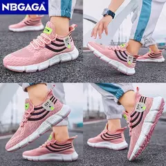 Imagem do Tênis feminino de corrida vulcanizada respirável, tênis feminino, leve, esportivo, caminhando, confortável, casual, moda