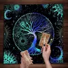 Blue Life Tree Tarot Toalha De Mesa, Tarot Cloth, Capa De Leitura, Feitiçaria, Astrologia, Sol, Lua, Céu Estrelado, Altar